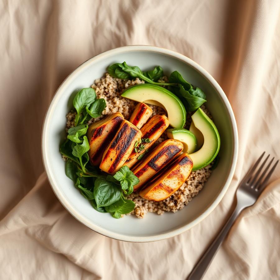 Bowl de pollo y quinoa